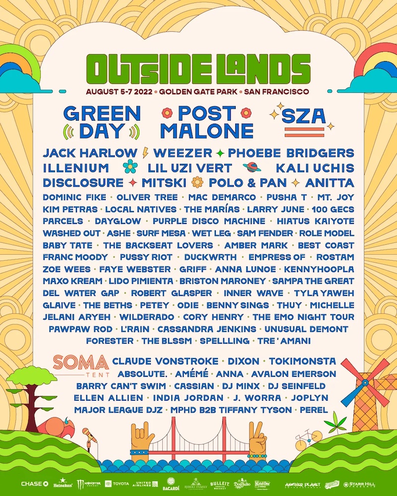 Outside Lands 2022 lineup poster