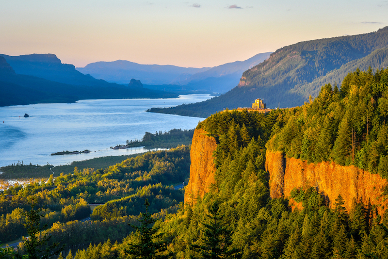 Sunset at Columbia River Gorge, Oregon. Photo by Shutterstock.