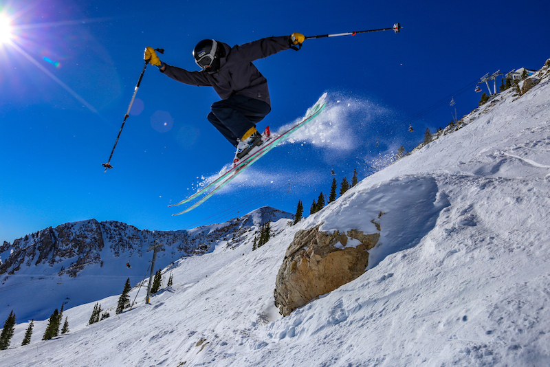 Teenager ski jumping in Alta, Utah. Photo by Shutterstock.