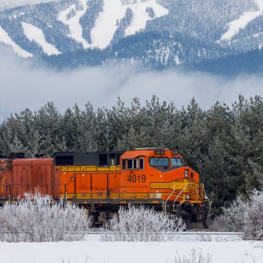 Train in Whitefish, Montana. Photo via Shutterstock.