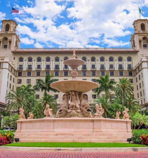 Best Beach Resorts in Florida: The Breakers. Here's the exterior of Breakers Hotel in West Palm Beach. The hotel dates from 1925.