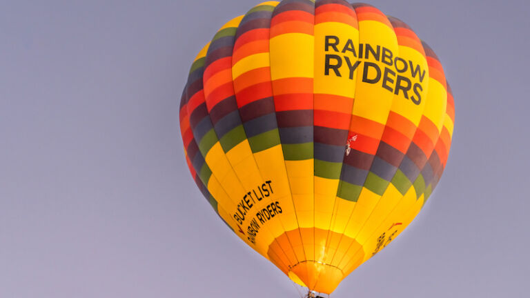 Rainbow Ryders Hot Air Balloons. Photo via Shutterstock.