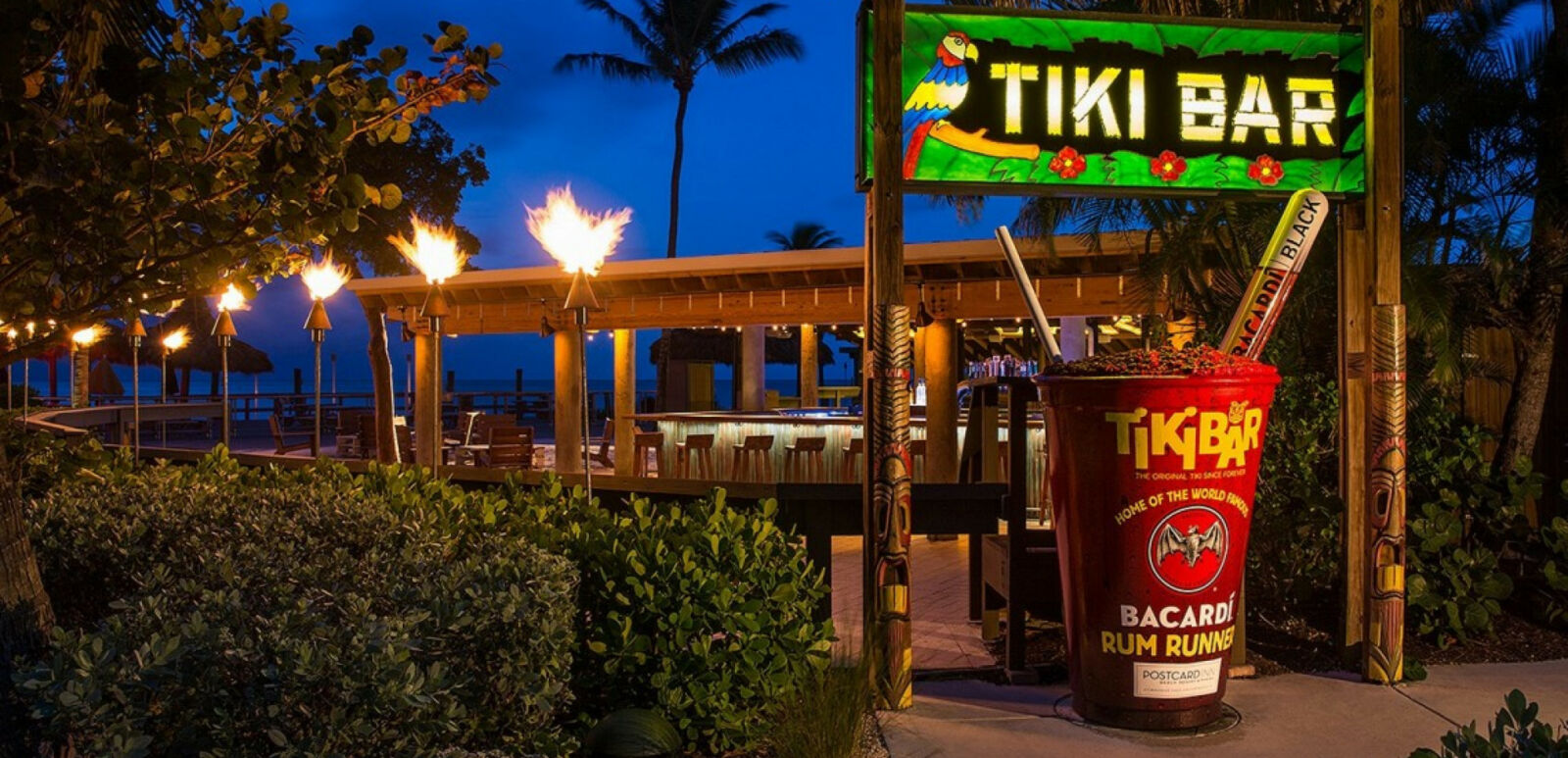 Tiki Bar, the birthplace of the world famous rum runner.