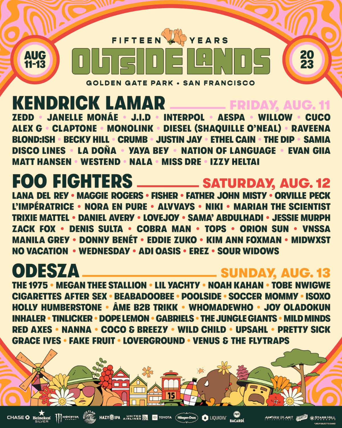 Outside Lands lineup 2023