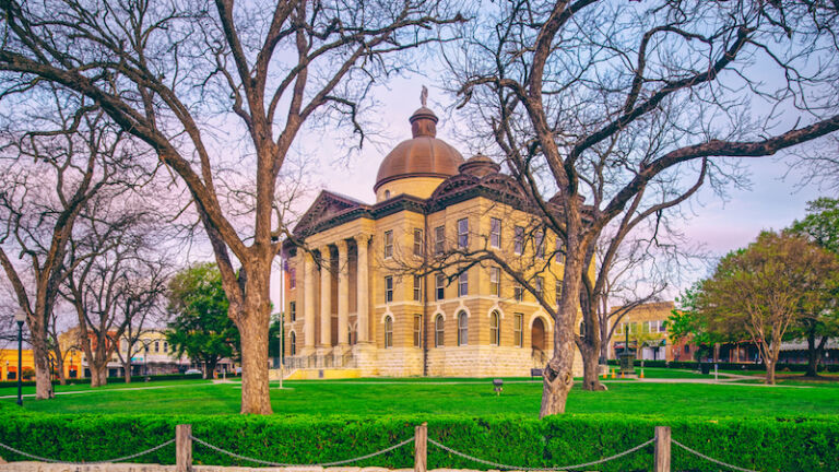 Historic Hays County Courthouse in downtown San Marcos, Texas. Photo by Shutterstock.
