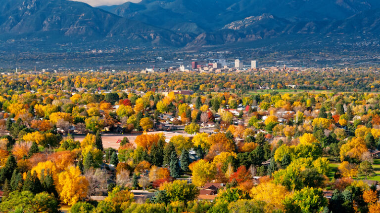 Downtown Colorado Springs, Colorado. Photo via Shutterstock.