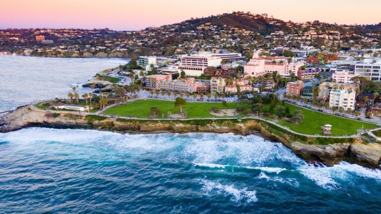 Overhead shot of La Jolla, California. Photo via Shutterstock.