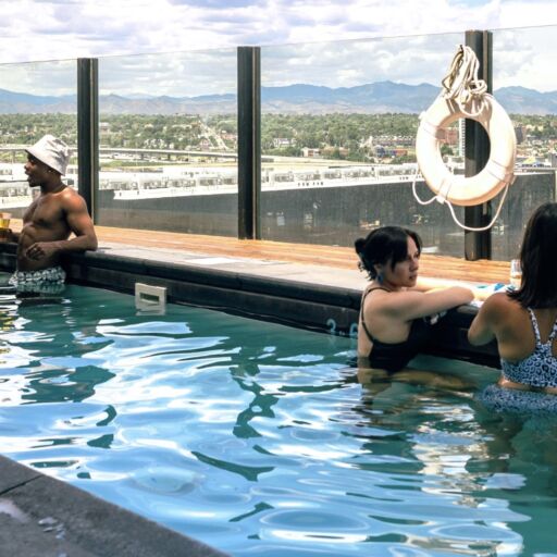 Rooftop pool at The Source in Denver.