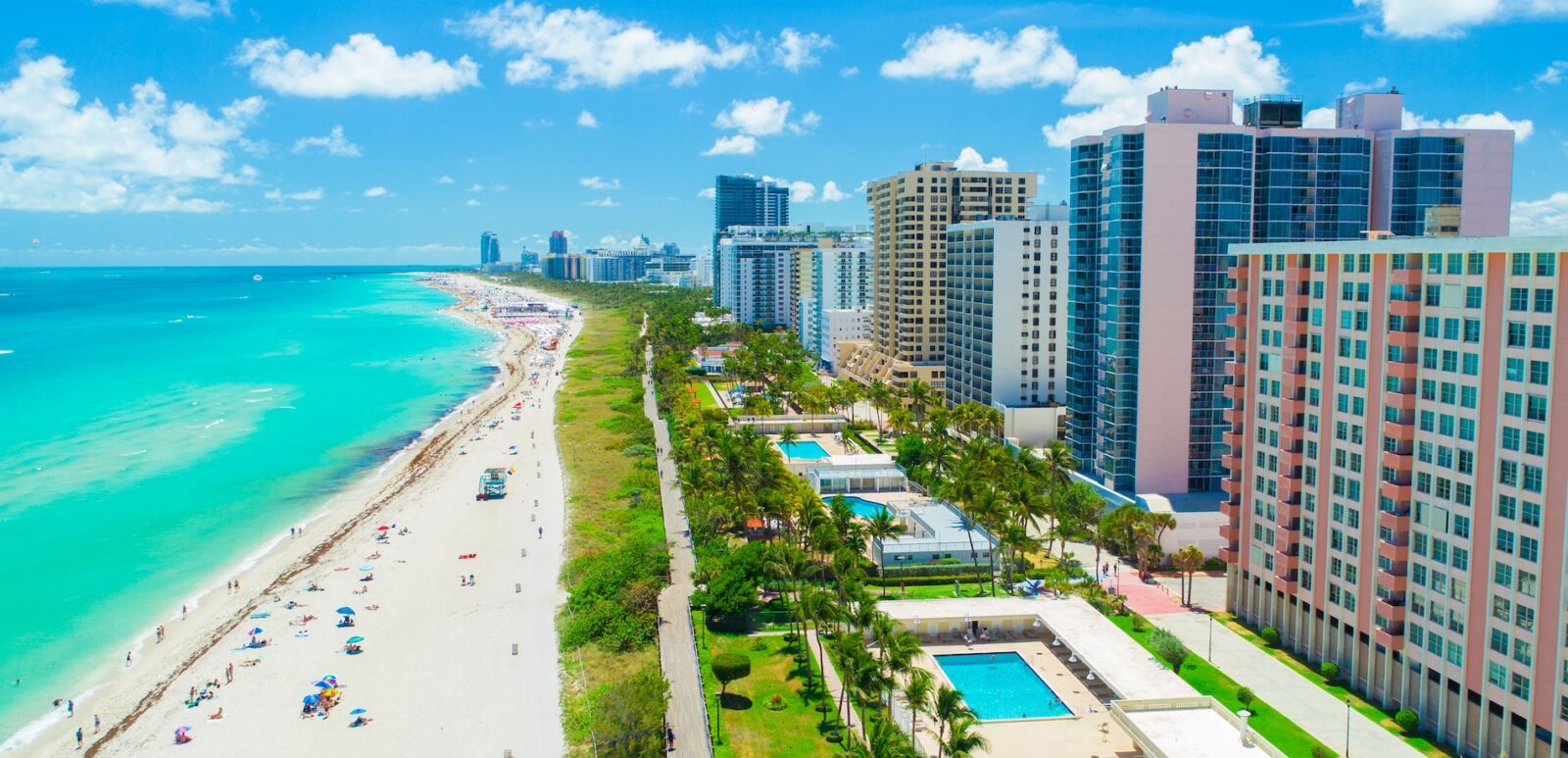 Aerial view of South Beach, Miami Beach, Florida, USA.