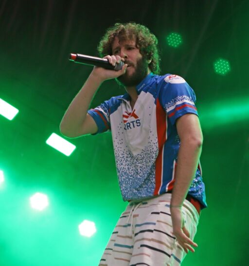 American rapper and actor David Andrew Burd, also known as Lil Dicky and star of the TV show "Dave" performs at the 2018 Okeechobee Music and Arts Festival.