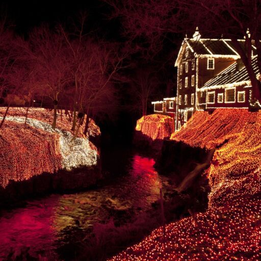 Clifton Mill is adorned with 3.5 million festive Christmas lights.