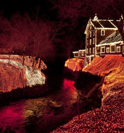 Clifton Mill is adorned with 3.5 million festive Christmas lights.