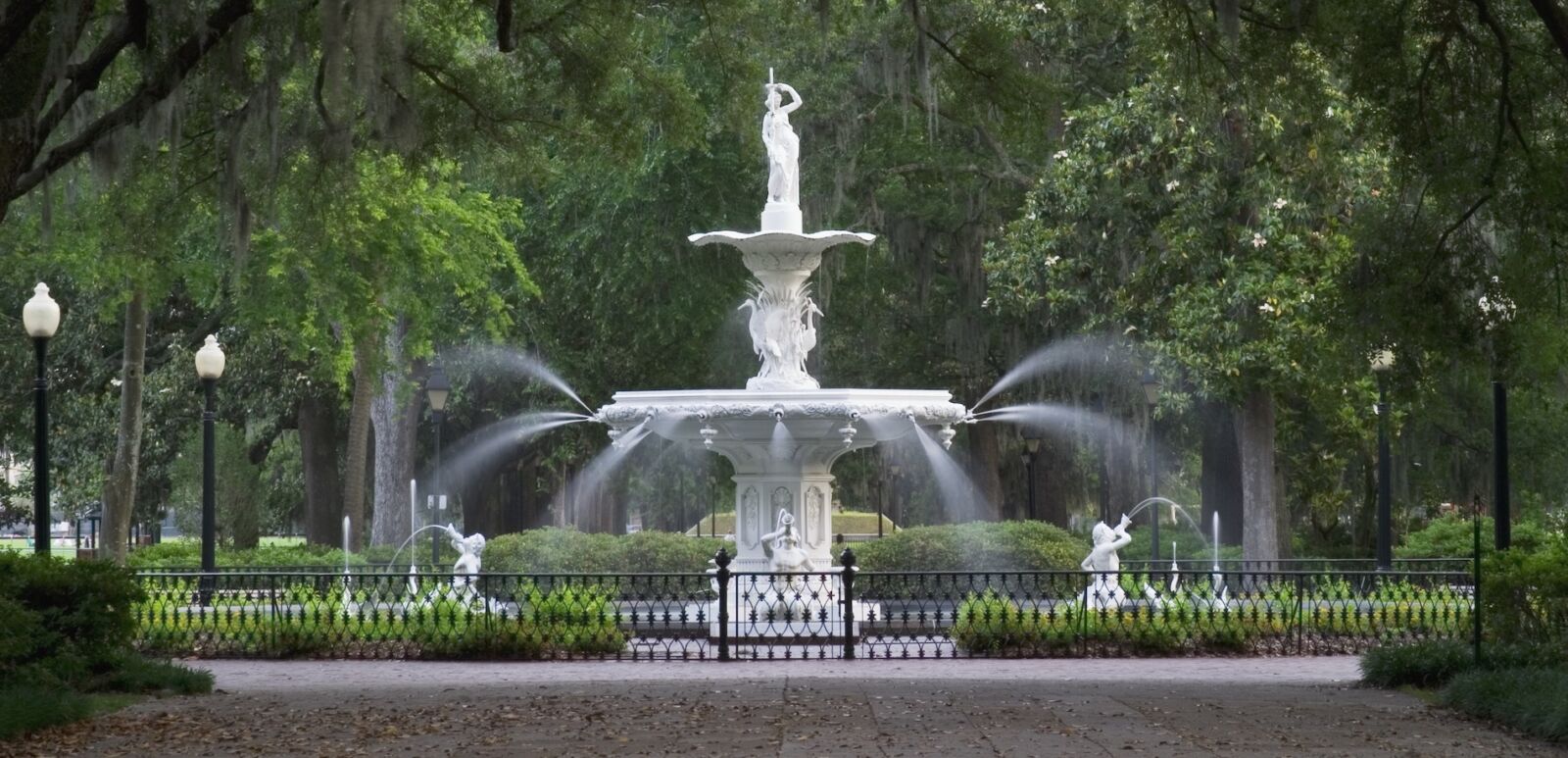 Forsyth Park Fountain in Savannah Georgia.