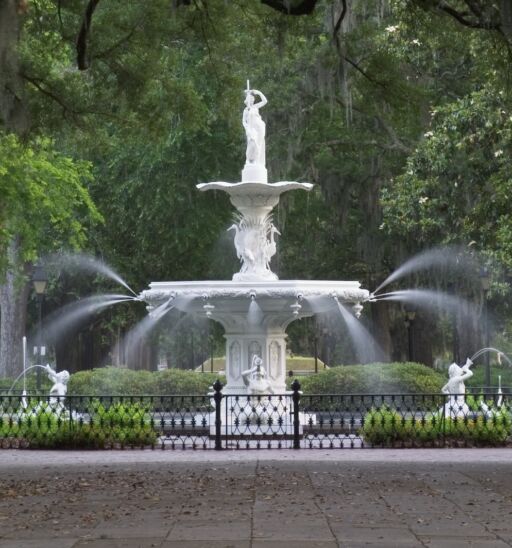 Forsyth Park Fountain in Savannah Georgia.