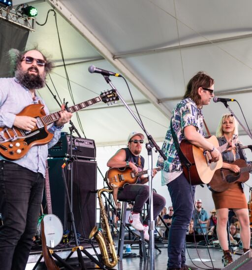 Bonny Light Horseman performs at The Newport Folk Festival in Rhode Island.