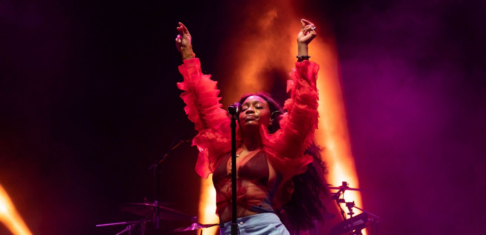 Singer SZA performs live.