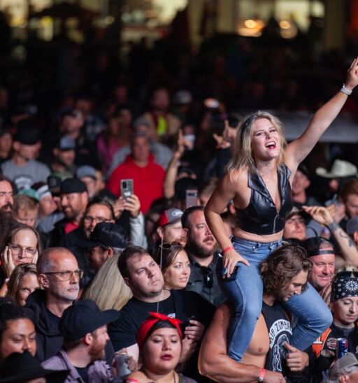 Crowd at Sturgis Buffalo Chip Rally in 2023.