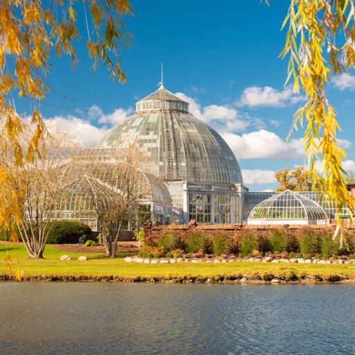 Belle Isle, Detroit, Michigan, USA with autumn foliage.